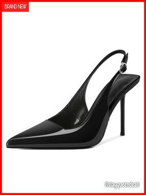 Pointed Toe Slingback Stiletto Heel Pumps 4 Inch Dress Shoes